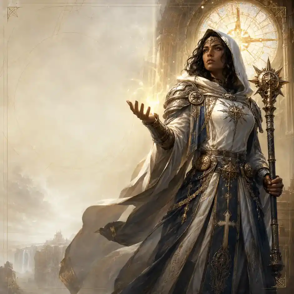 A female Cleric class portrait.