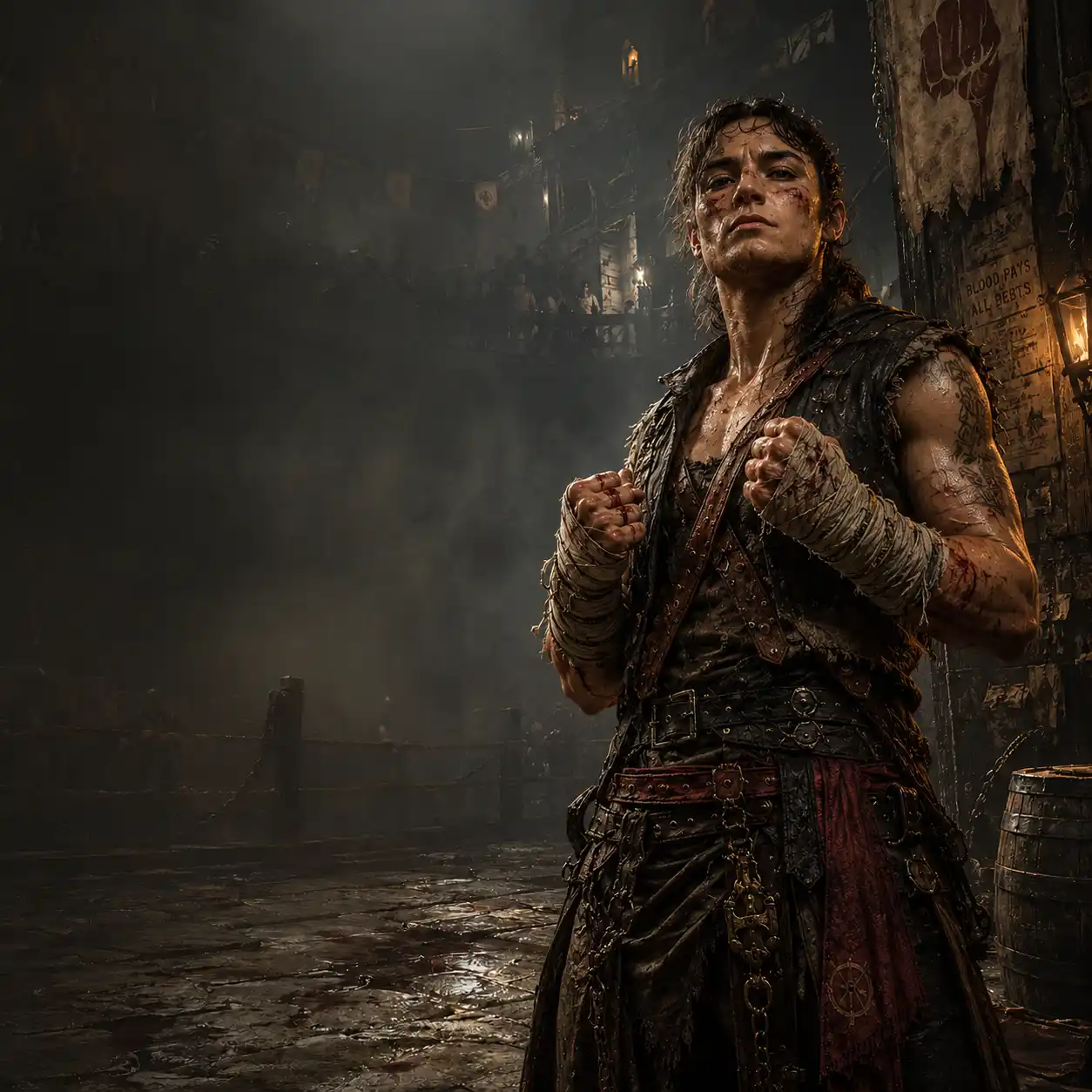 A female Pugilist class portrait.