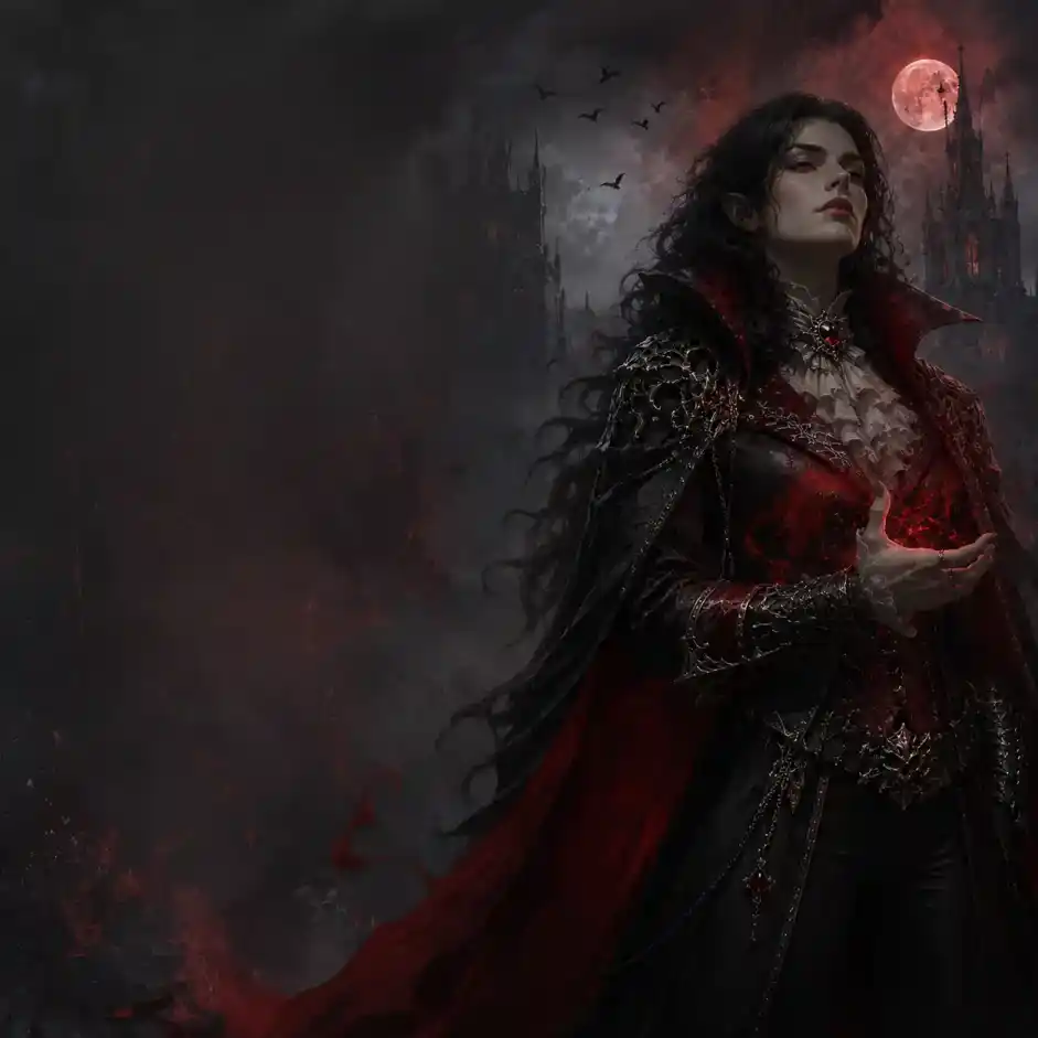 A female Vampyr class portrait.