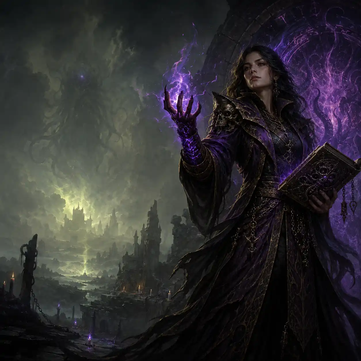 A female Warlock class portrait.